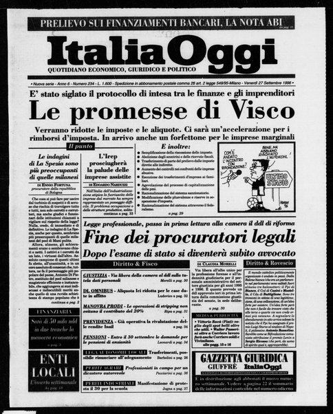 Italia oggi : quotidiano di economia finanza e politica